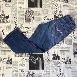 Lazer Jeans dark wash cropped denim capris embroidered y2k vintage low rise